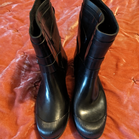Coach Lester sz 9 Black Rain Boots ☔ - Picture 2 of 5